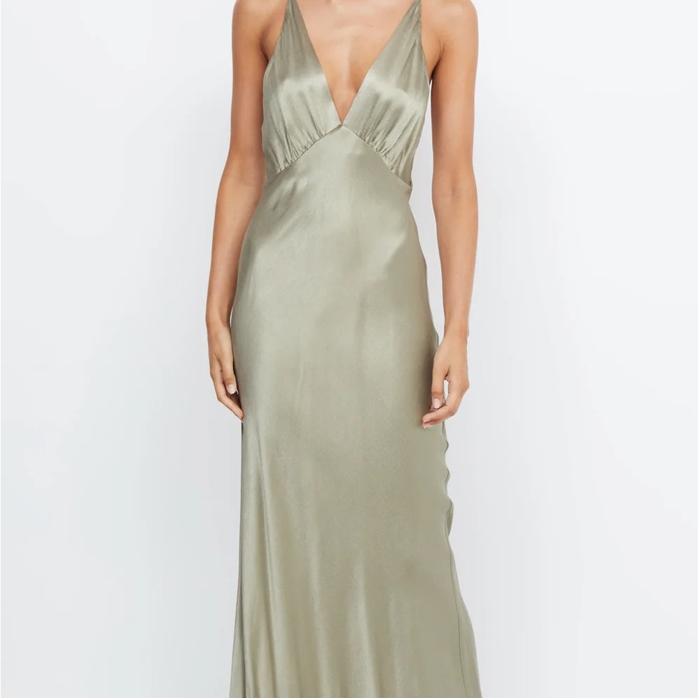 Safe Green Satin Dress
